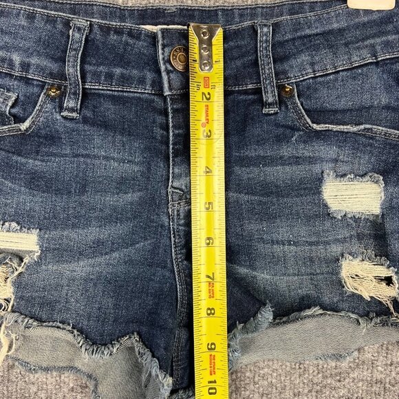 Vintage Guess Jeans Shorts 29 Womens Cut Off Distressed Medium Wash‎ Blue Denim - Picture 8 of 9